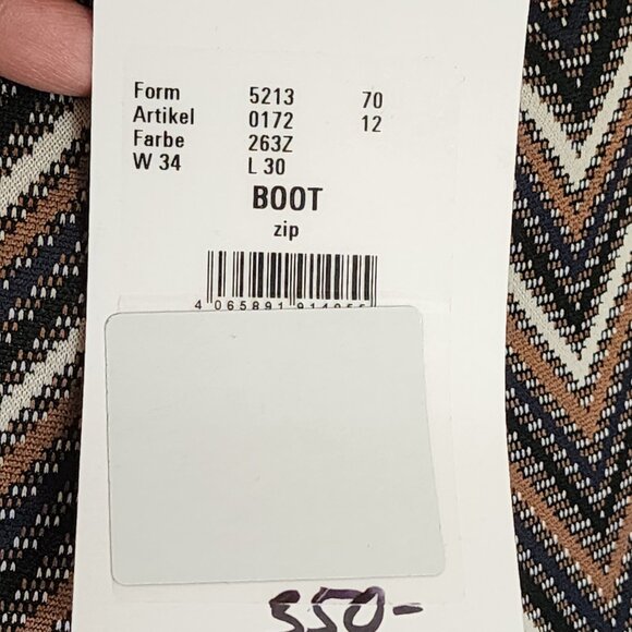 NWT Mac Jeans Boot Cut - Zig Zag Print, Size W34 L30 - Picture 6 of 10